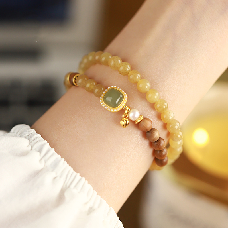 Caramel Color Jade Bracelet