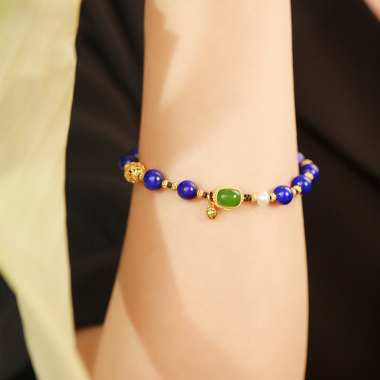Lapis Lazuli And Jade Bracelet