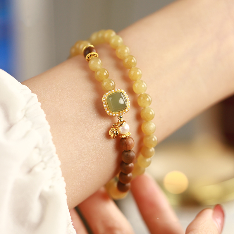 Caramel Color Jade Bracelet